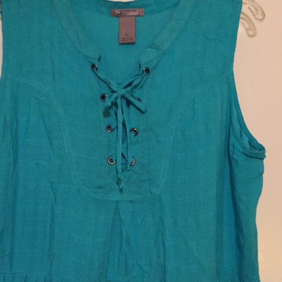 New Directions weekend sleeveless Teal Top - Picture 7 of 8